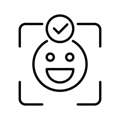 Face Recognition Icon Vector Illustratio, White Background