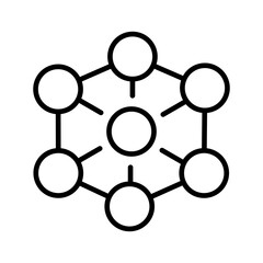 Neural Network Icon Vector Illustratio, White Background