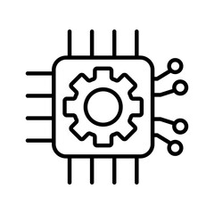 Obraz premium Machine Learning Icon Vector Illustratio, White Background