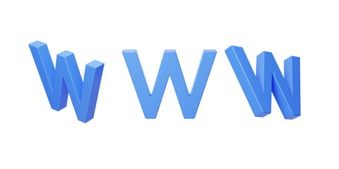 English Letter W Spelling language 3D
