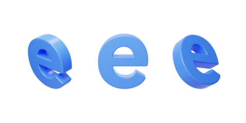 English Letter e Spelling Language 3D