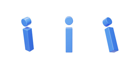 English Letter i Pinyin Spelling Language 3D