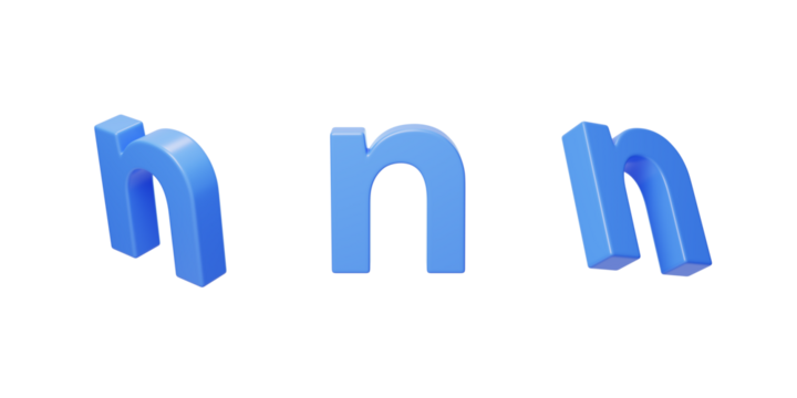 English Letter n Spelling Language 3D