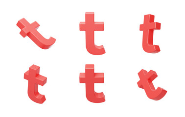 English Letter t Spelling Language 3D