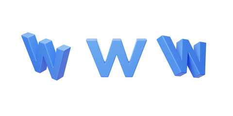 English Letter w Spelling Language 3D