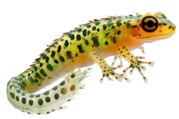 Spotted amphibian larva with developing limbs observed in aquatic environment during daylight hours