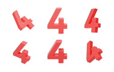 Number 4 calculates the anniversary countdown celebration 3D