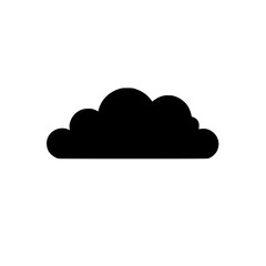 Illustration of a simple puffy black cloud on a white background view