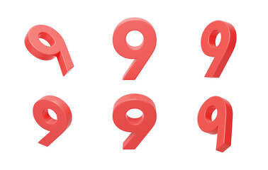 Count 9 for the anniversary countdown celebration 3D