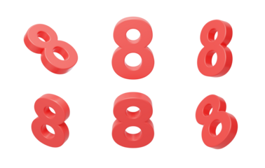 Count 8 for the anniversary countdown celebration 3D