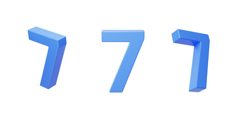 Count 7 for the anniversary countdown celebration 3D