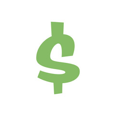 dollar sign on white background