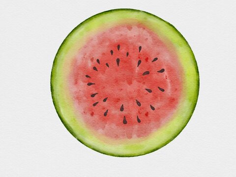 Watercolor Illustration, Slice of Watermelon