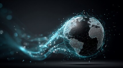 Digital Globe Earth Network Connection in Futuristic Technology Style