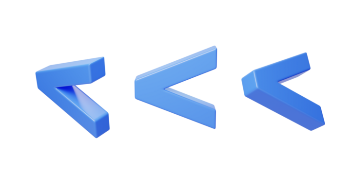 Sign contrast comparison less than sign 3D