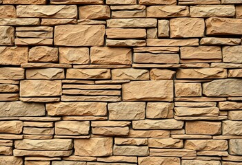 Obraz premium Textured ledgestone wall background with varying shades of brown and gray, wall, tile