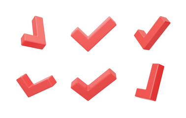 No-scratch mark symbol confirmation completed approval checkmark 3D
