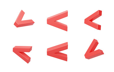 Sign contrast comparison less than sign 3D