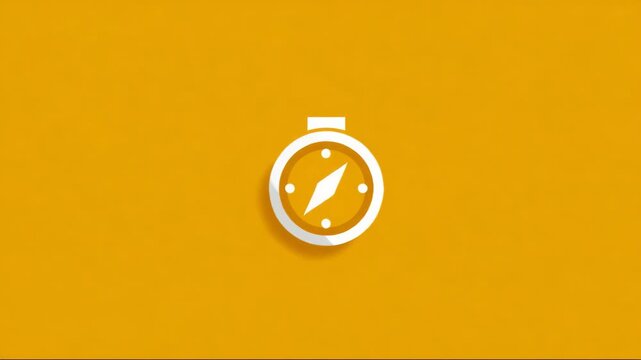 Compass icon on a vibrant yellow background  