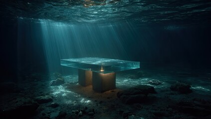 Underwater table, light rays