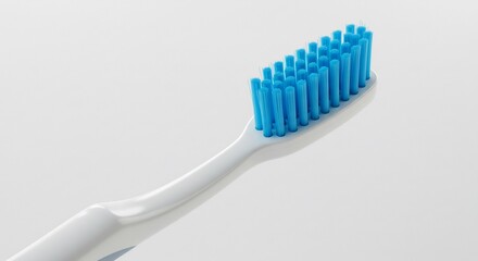 Brosse a dents bleue douce lumineuse propret� impeccable. AI Generated