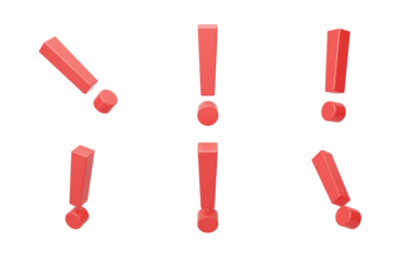 Sign symbol exclamation mark Prompt phrase Speech 3D