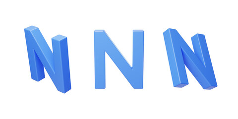 English Letter N Spelling language 3D