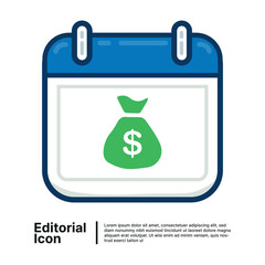 Financial Planning Reminder A Calendar Icon Illustrating Money Management and Savings