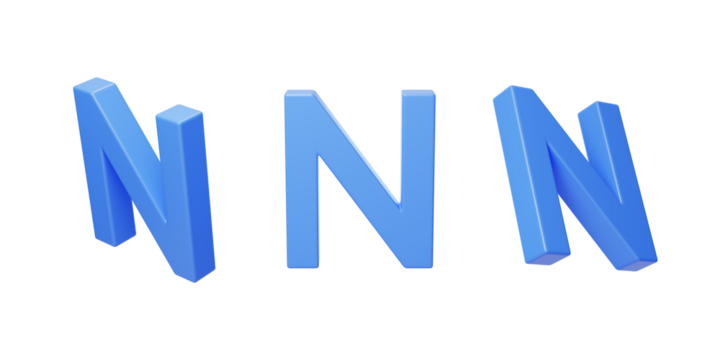 English Letter N Spelling language 3D