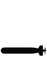 Solid silhouette torpedo vector isolated on white background