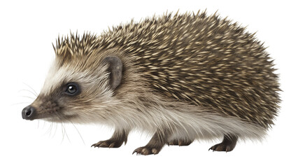 Obraz premium single hedgehog isolated on transparent background