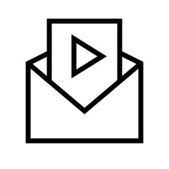 Open Email Video Icon, Envelope Icon - E-mail open envelope