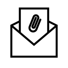 Open Email Attachment Icon, Envelope Icon - E-mail open envelope