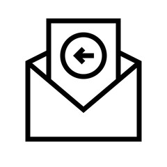 Open Email Backward File Icon, Envelope Icon - E-mail open envelope