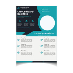 Professional Business Flyer Template Modern Corporate Design with Clean Layout and Company Profile Sections