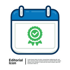 Calendar Icon Certified Schedule, Approved Events, Verified Dates