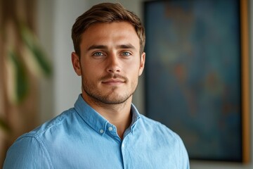Close-up portrait of an angry young man wearing a headset sitting in the office at a table, talking angrily on a video call, gesturing emotionally with his hands while expressing, Generative AI