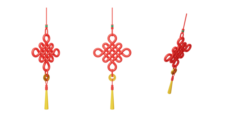 New Year Traditional Chinese style Auspicious Chinese knot 3D