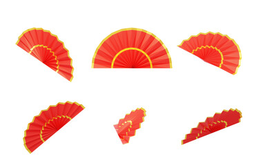 Chinese New Year Lucky Folding fan 3D