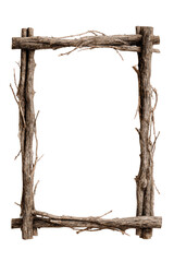 A frame made of wood with branches and twigs