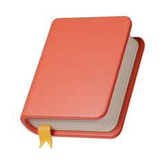 book with bookmark 3d icon render