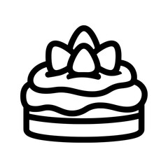 Cake with candles and flowers on top with transparent background