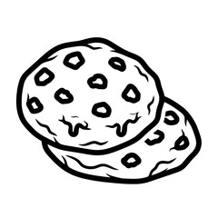 Chocolate chip cookies with transparent background