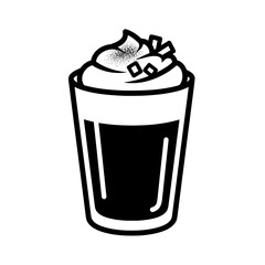 Chocolate milkshake with transparent background