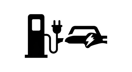 Electric car charging station symbol