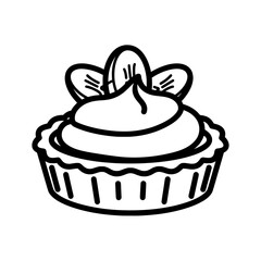 Cupcake with sprinkles and whipped cream on top with transparent background