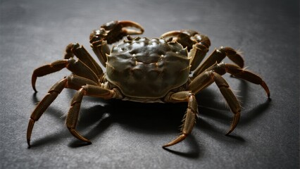 Crab on dark surface