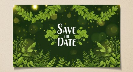 Enchanting Greenery "Save the Date" with Soft Bokeh Lights