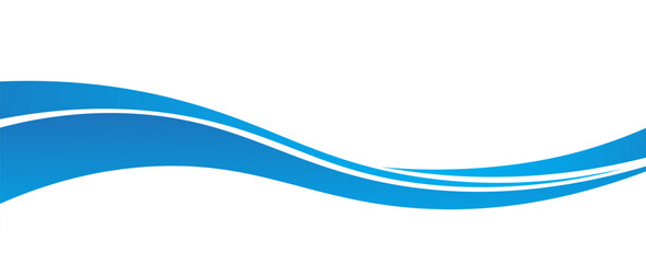 Vector blue line background curve element with white space for text and message design, overlapping layers, modern vector