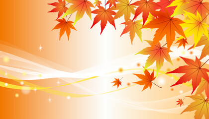 Autumn Foliage and Gentle Light Vector Illustration Frame